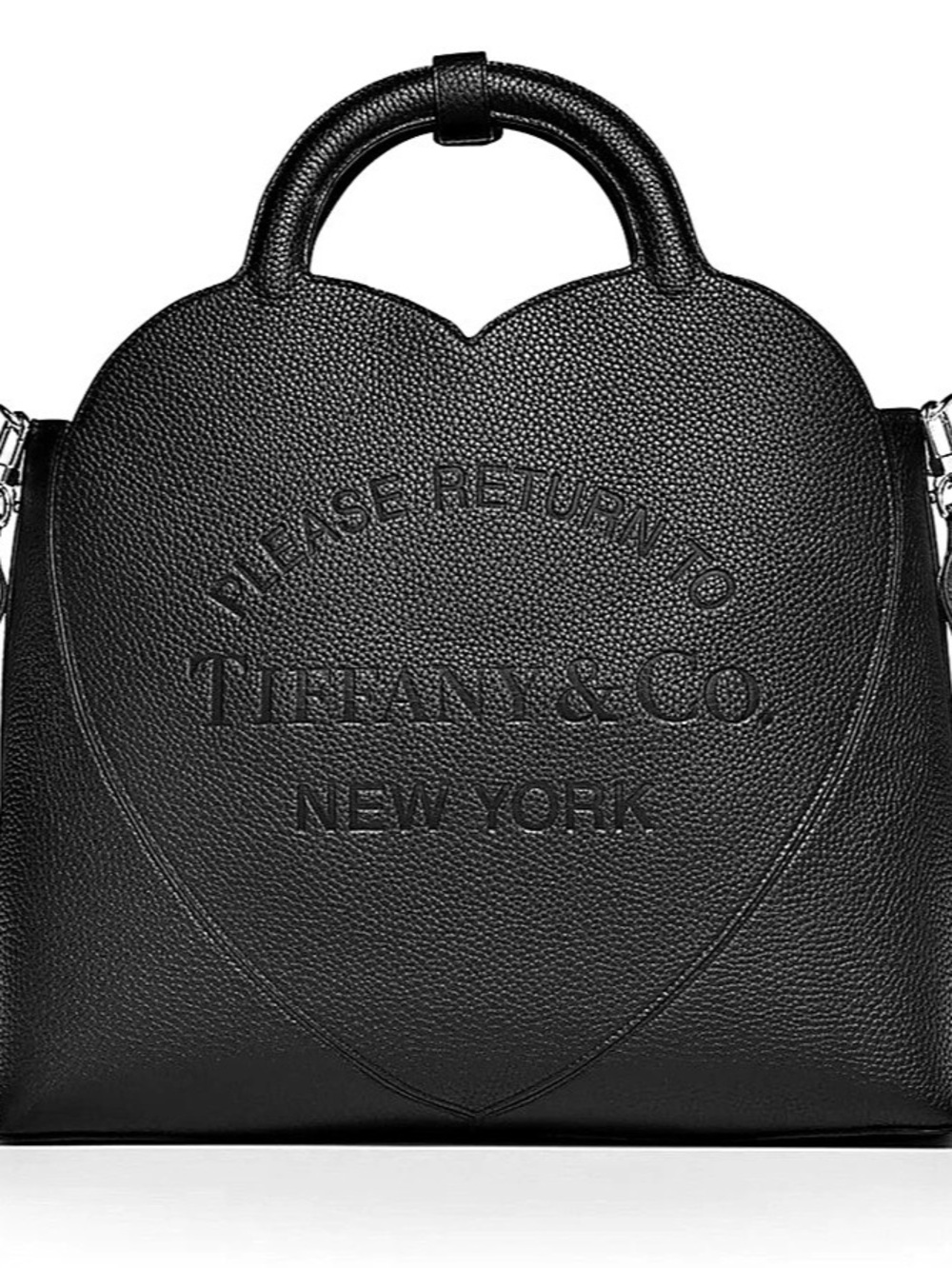 TIFFANY & CO Black Taurillon Leather Return To Tiffany Medium Tote Bag NEW